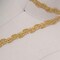 ½" Metallic Gold Swirl Braided French Gimp Trim – Indian-Inspired Zig Zag Metallic Border with Scalloped Edging
